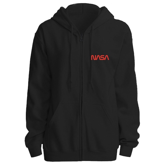 NASA Full-zip Hoodie Personalize It With Your Name Customize Zip-up Zipper  Hoodie NASA Worm Logo - Etsy UK