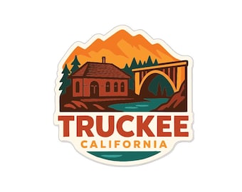 Sticker Truckee sticker vinyl gestanst skyline stadsoriëntatiepunt ontwerp