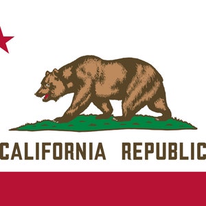 State of California Flag Sticker Decal / USA California State / Sacramento / The Golden State / San Francisco / Los Angeles / San Diego /