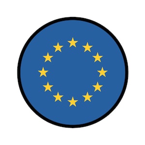 Decalque autocolante com círculo da bandeira da União Europeia
