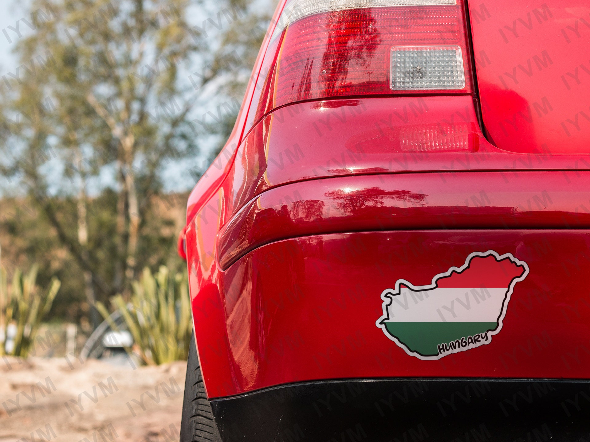 thumbnail image 2 of Multicolor Hungary Flag Map Vinyl Sticker Decal For Car Window Bumper Laptop 2 of 3