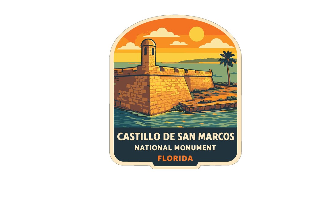 Castillo Sticker Azul Castillo De San Marcos Florida Sticker Decal Vinyl Die-cut US National ...