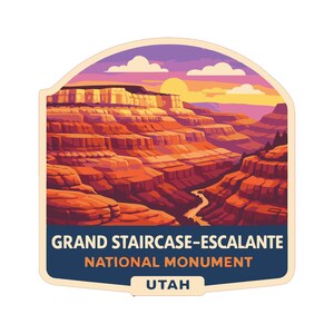 Stor trappa – Escalante Utah Stryk-på värmeöverföringsvinyl HTV-stansad US National Monuments-serie