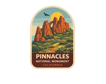 Vinilo termotransferible para planchar Pinnacles, California, serie Monumentos Nacionales de EE. UU.