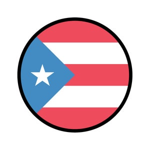 Puerto Rico Flag Circle Sticker Decal
