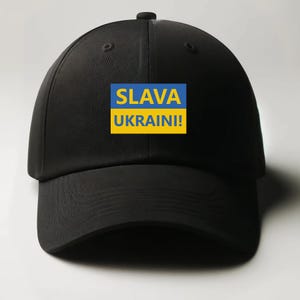 Ukraine Baseball Cap Hat Hook & Loop Closure Volodymyr Zelensky I Stand with Ukraine Slava Ukraini! Pray for Ukraine