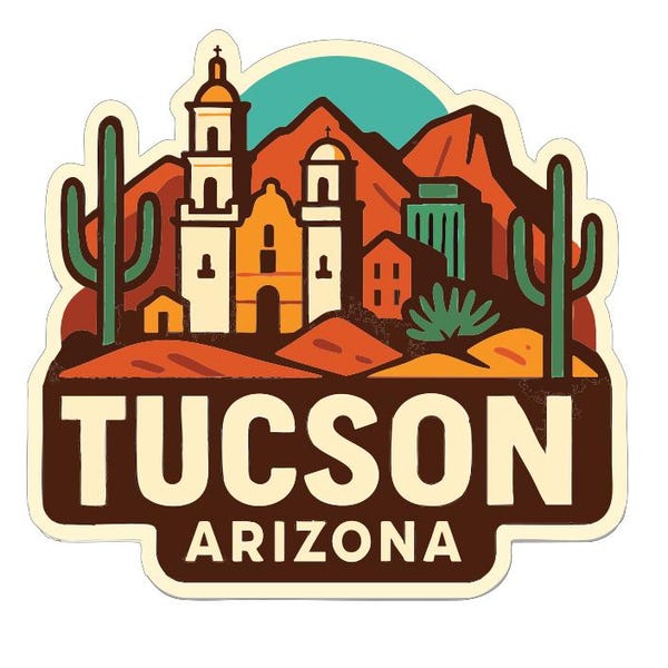 Tucson Arizona Sticker Decal Vinyl Die-Cut City Skyline Landmark Design