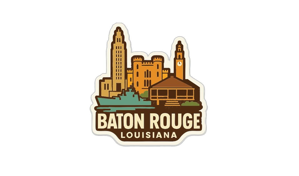 Baton Rouge Louisiana Sticker Decal Vinyl Die-cut City Skyline Landmark ...