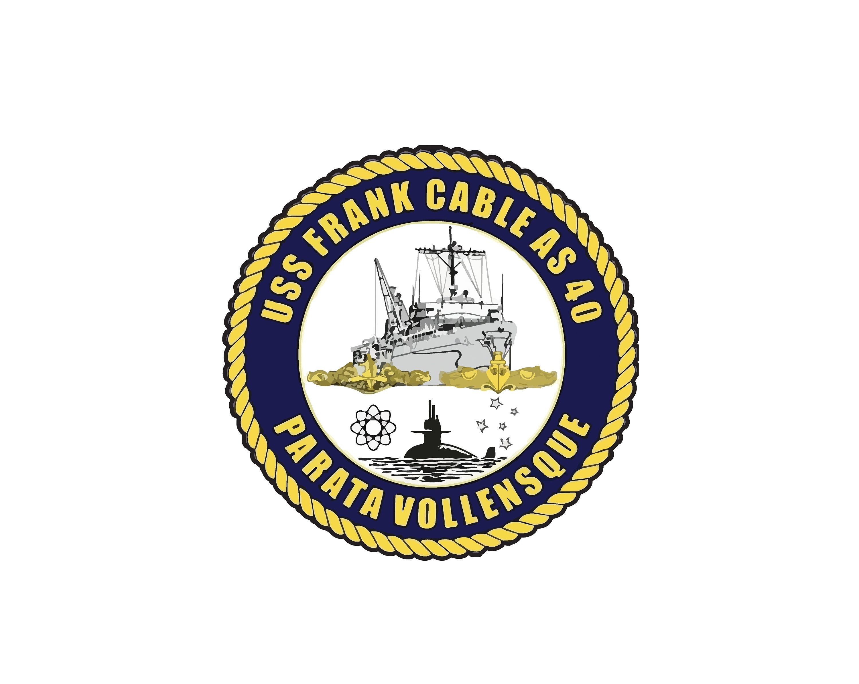 USS Frank Cable AS-40 Badge Sticker Decal Emory S. Land Class 