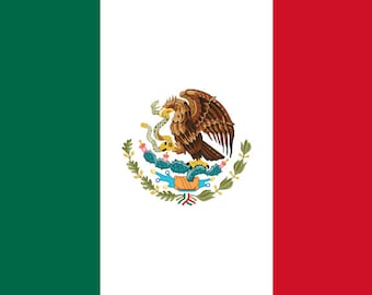 Mexico Flag Iron On Heat Transfer Vinyl HTV / United Mexican States / Estados Unidos Mexicanos / La Patria Es Primero / Mexico City