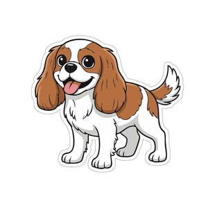 Cavalier King Charles Spaniel klistermärke vinyl stansad hund följeslagare design