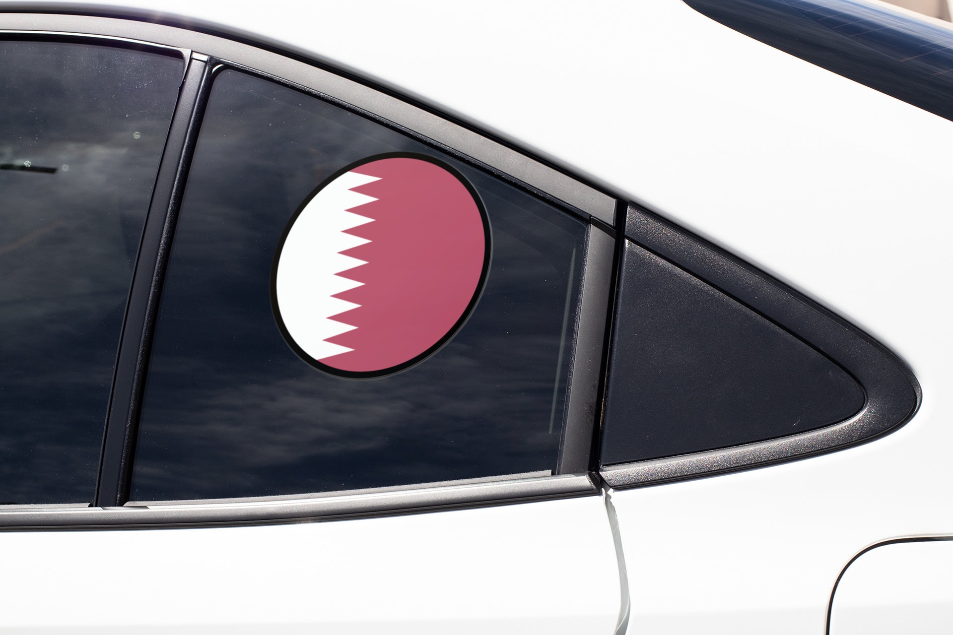 Back Sticker Qatar Qatar Flag Circle Sticker Decal - Etsy