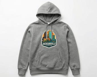 Jacksonville Pull-over Hoodie Die-Cut City Skyline Landmark Design Personalize it with Your Name Customize Hoodie