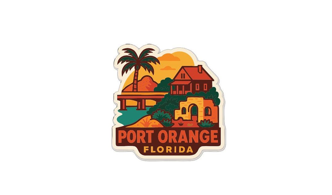 Port Orange Florida Sticker Decal Vinyl Die-cut City Skyline Landmark ...