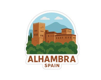 Alhambra of Granada Spain Sticker Decal Vinyl Die-Cut Symbolic Landmark Design