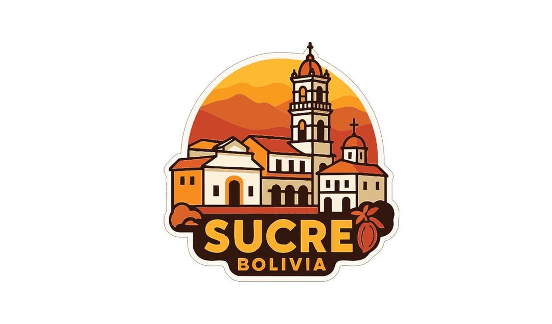 Sucre Sticker Sucre Bolivia Sticker Decal Vinyl Die-cut City Skyline Landmark Design ...