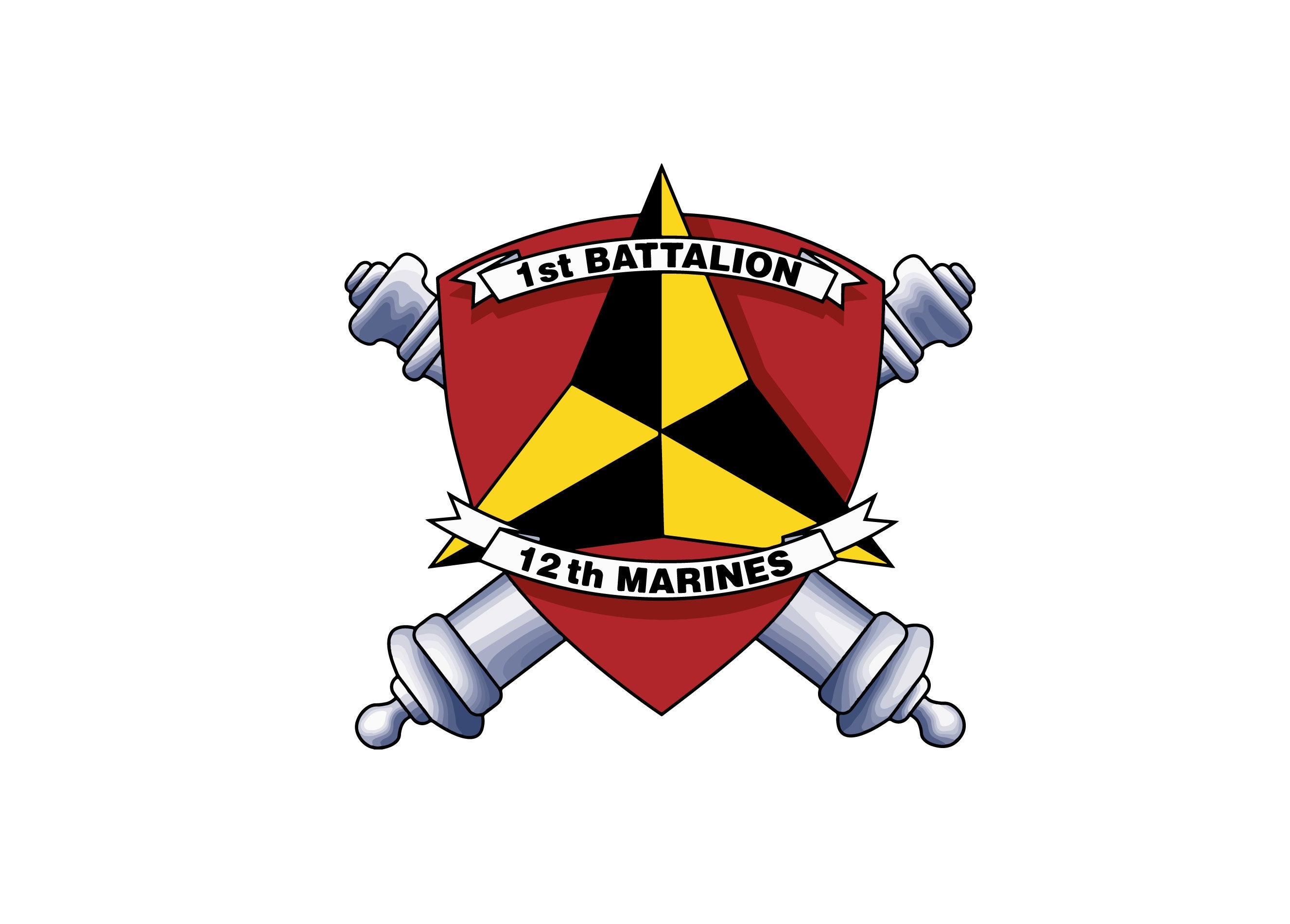 US Marine Corps Badge Sticker Decal 1st Battalion 12th Marines