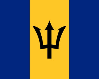 Barbados Flag Iron On Heat Transfer Vinyl HTV / Bridgetown  / Pride and Industry / Barbadian Bajan