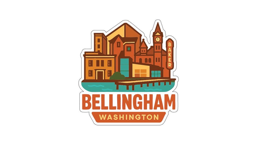 Bellingham Washington Sticker Decal Vinyl Die-cut City Skyline Landmark ...