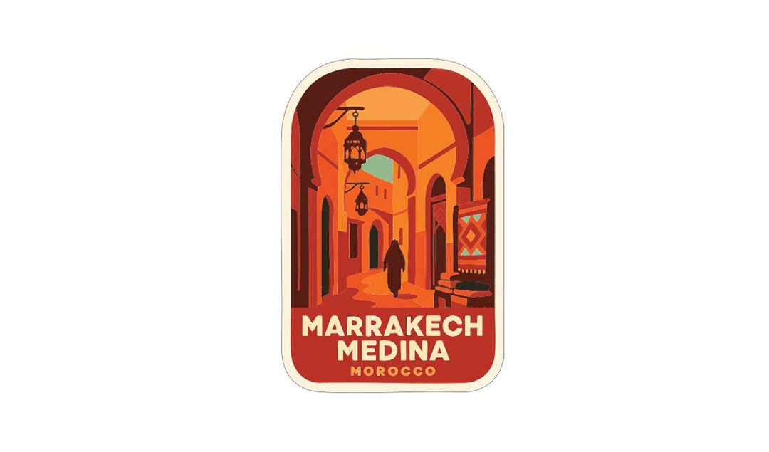 Marrakech Sticker Marrakech Medina Morocco Sticker Decal Vinyl Die-cut Symbolic Landmark ...