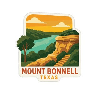 Mount Bonnell Texas Aufkleber Vinyl Gestanztes Symbolisches Wahrzeichen Design