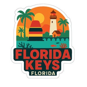 Florida Keys Florida Sticker Decal Vinyl Die-Cut City Skyline Landmark Design