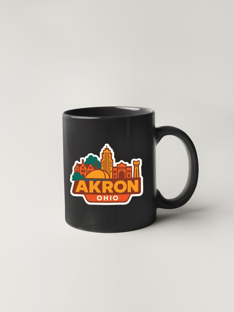 Akron Ohio Sticker Decal Vinyl Die-cut City Skyline Landmark Design - Etsy