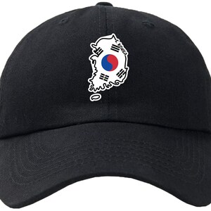 Gorra de béisbol con bandera y mapa de Corea del Sur y cierre de velcro