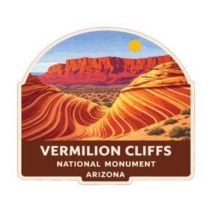 Vermilion Cliffs Arizona Sticker Decal Vinyl Die-Cut US National Monuments Series