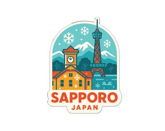 Sapporo Japan Sticker Decal Vinyl Die-Cut City Skyline Landmark Design