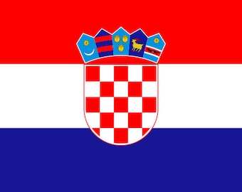 Croatia Flag Iron On Heat Transfer Vinyl HTV / Zagreb / Croatian / Republika Hrvatska / Republic of Croatia