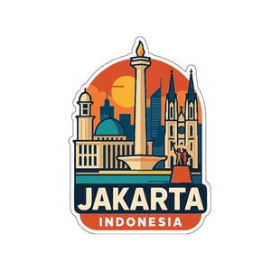 Jakarta Indonesia Sticker Decal Vinyl Die-Cut City Skyline Landmark Design
