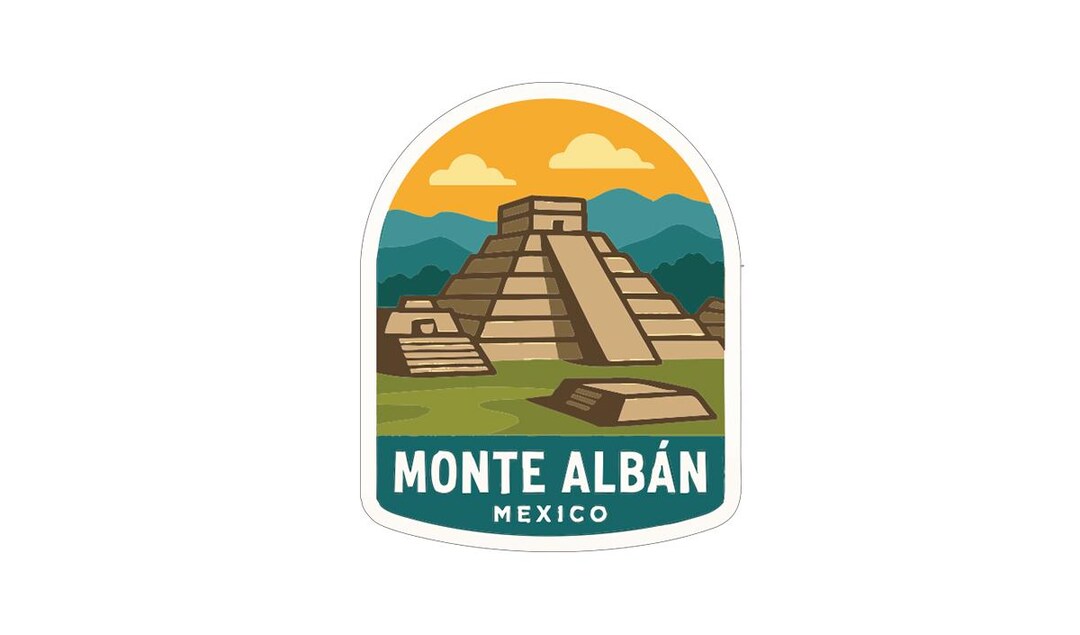 Monte Albán Mexico Sticker Decal Vinyl Die-cut Symbolic Landmark Design ...