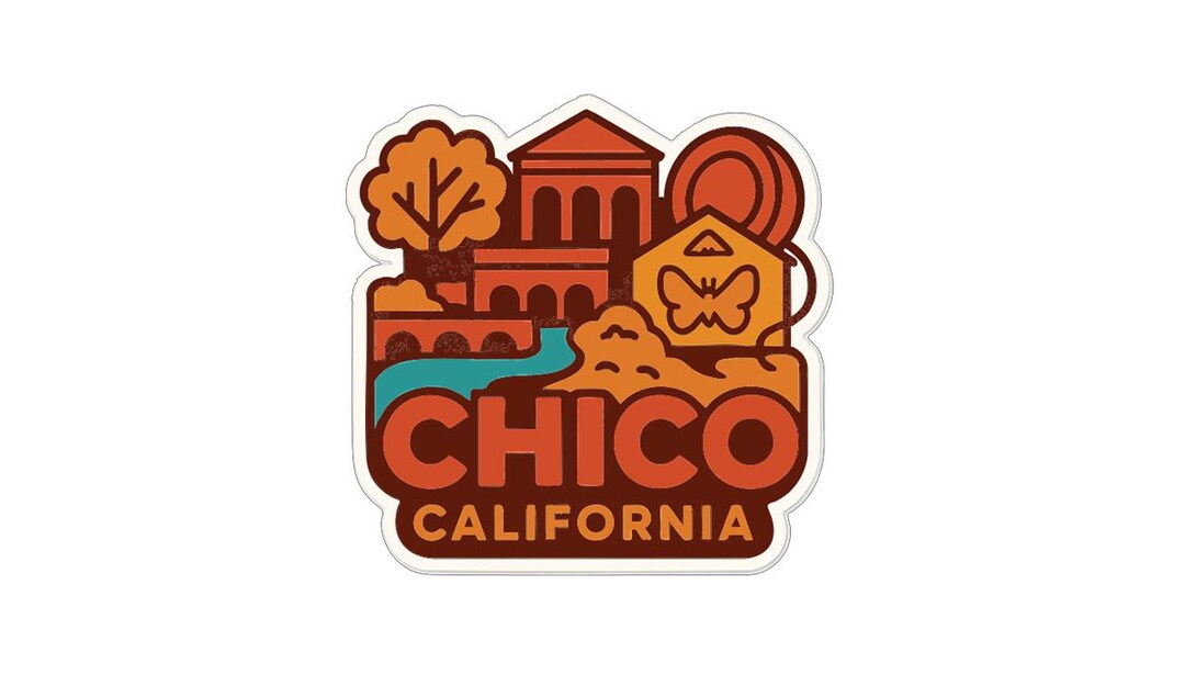 Chico California Sticker Decal Vinyl Die-cut City Skyline Landmark