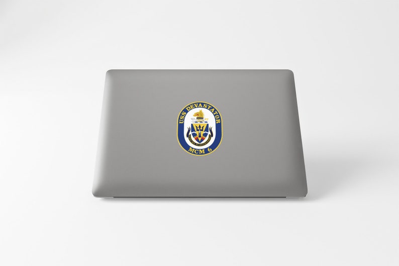 Countermeasures Sticker USS Devastator MCM-6 Badge Sticker Decal Avenger Class Mine ...