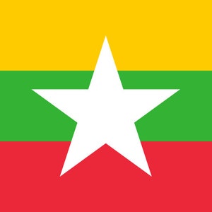 Decalque adesivo da bandeira de Mianmar / República da União de Mianmar / Birmânia / Naypyidaw / Birmanês /