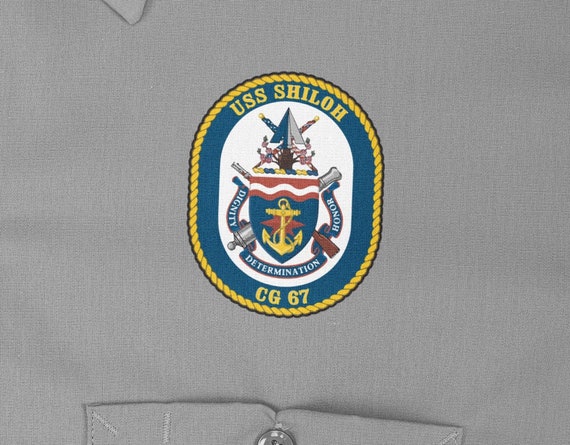 USS Shiloh CG-67 Badge Iron on Heat Transfer Vinyl HTV Ticonderoga