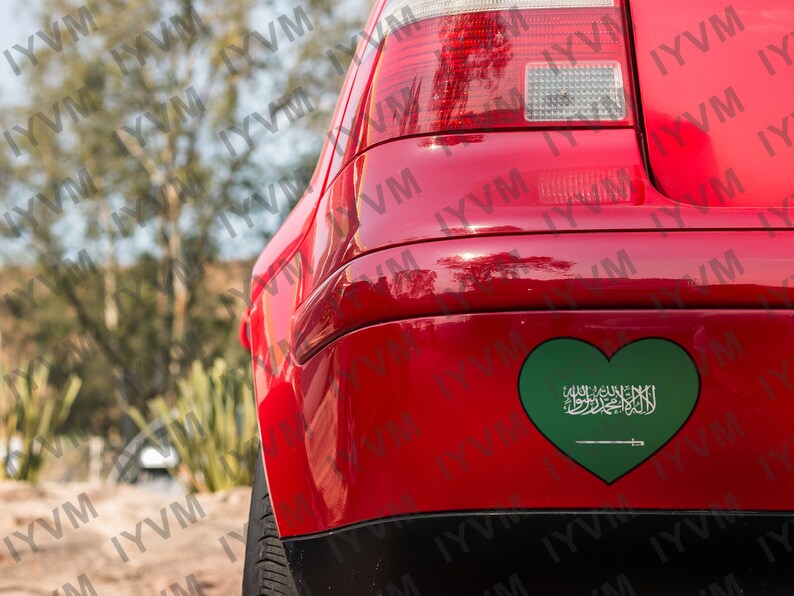 Saudi Arabia Flag Heart Sticker Decal / Kingdom of Saudi Arabia ...