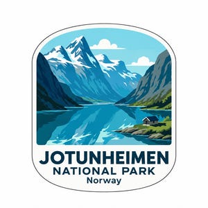 Jotunheimen Norway National Park Iron On Heat Transfer Vinyl HTV Die-Cut World National Parks Series Design