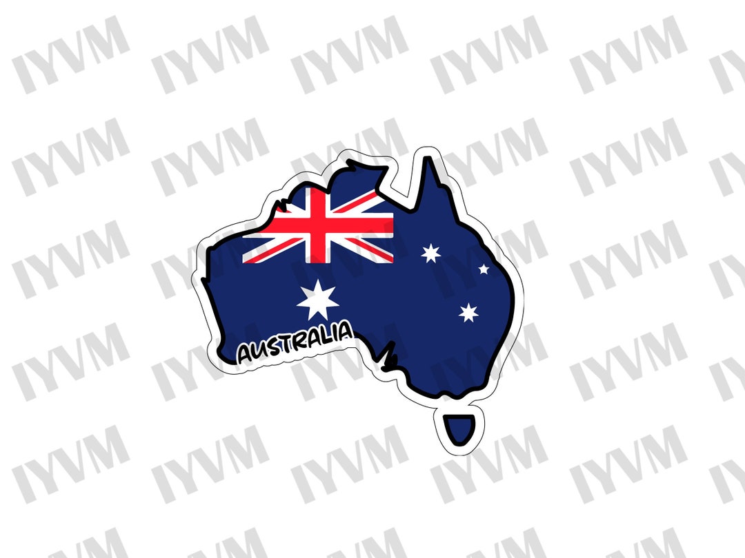Australia Map Flag Sticker Decal / Canberra / Australian Etsy