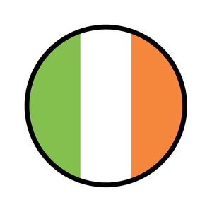 Etiqueta engomada del círculo de la bandera de Irlanda