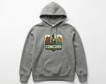 Concord Pull-over Hoodie Die-Cut City Skyline Landmark Design Personalize it with Your Name Customize Hoodie