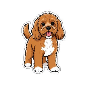 Cavapoo Cavoodle klistermärke dekal vinyl stansad hund följeslagare design