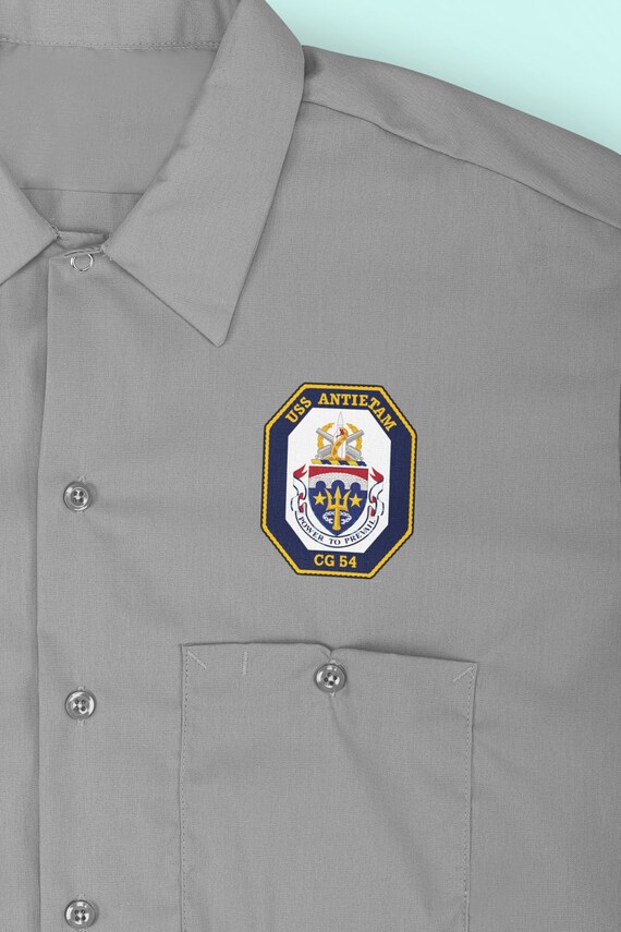 USS Antietam CG-54 Badge Iron on Heat Transfer Vinyl HTV