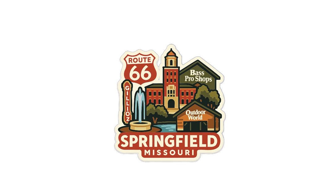 Springfield Mo Sticker Springfield Missouri Sticker Decal Vinyl Die-cut City Skyline Landmark ...