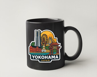 Yokohama Japan Sticker Decal Vinyl Die-cut City Skyline Landmark