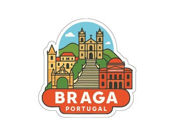 Braga Portugal Sticker Decal Vinyl Die-Cut City Skyline Landmark Design