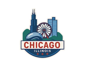 Chicago Sticker Decal Vinyl Die-Cut City Skyline Landmark Design