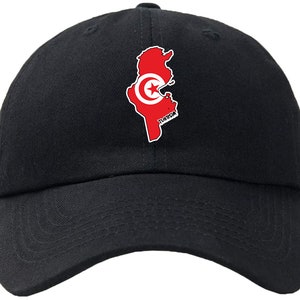 Drapeau de la Tunisie, casquette de baseball, chapeau, fermeture auto-agrippante