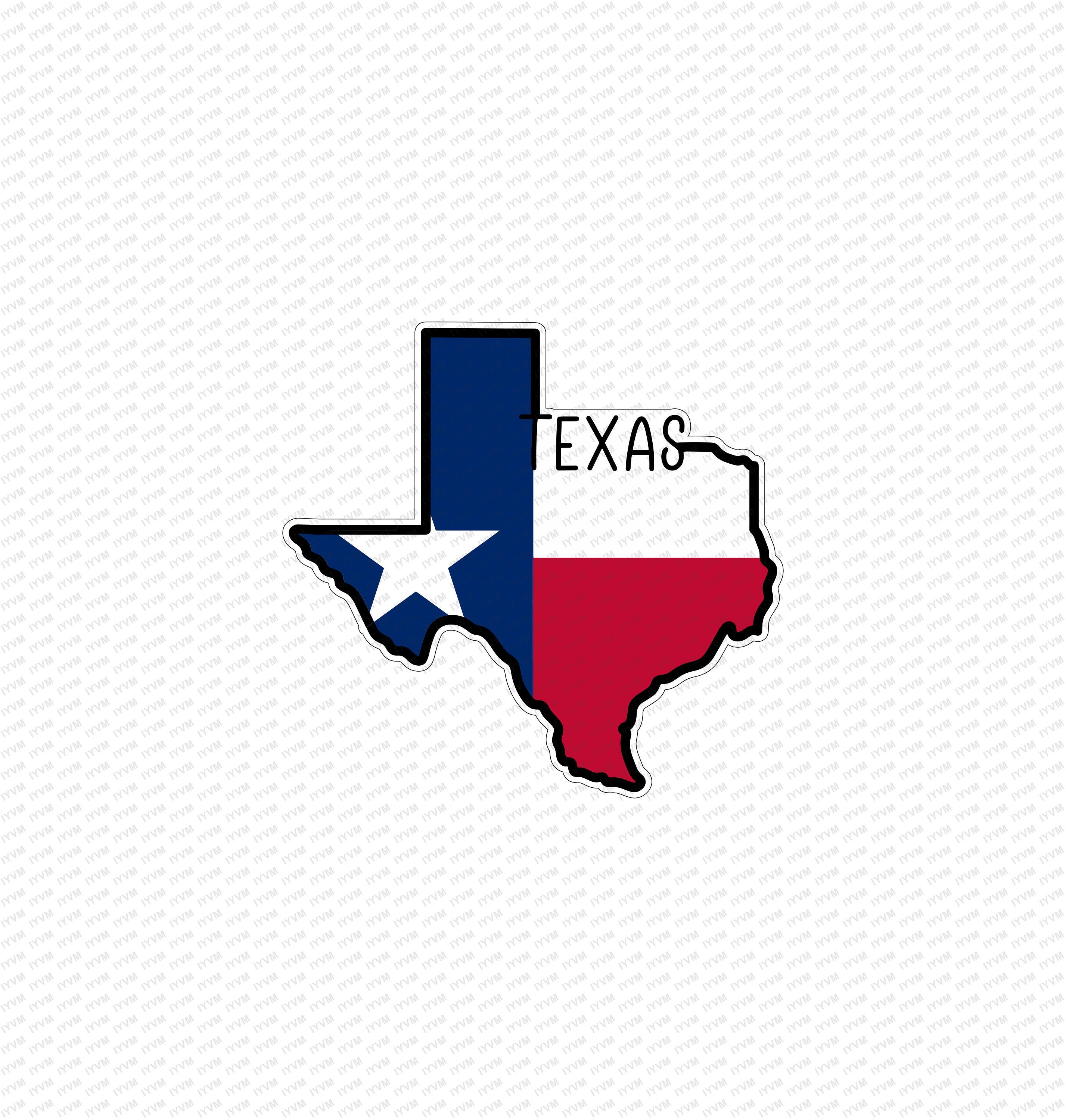 State of Texas Map Flag Sticker Decal USA Texas State Austin the Lone ...